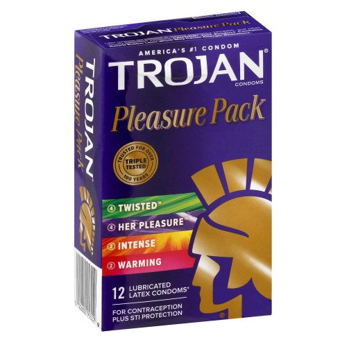 Trojan - Pleasure Pack Lubricated Condoms - 12S