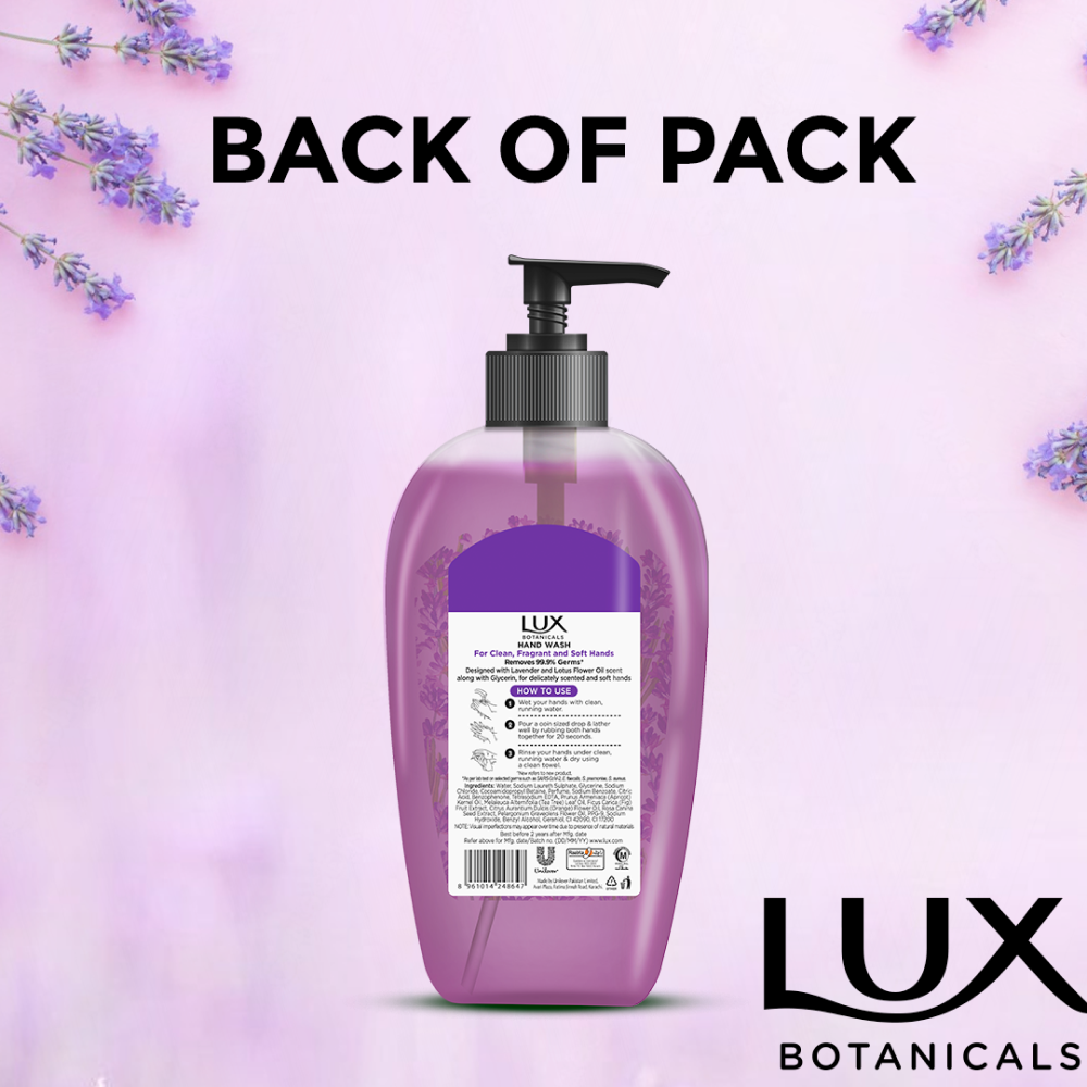 Lux Lavendar Hand Wash Bottle Purple - 220ML